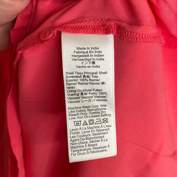 NEW J. Crew Women's Hyacinth V-Neck Pink Midi Dress in Ramie M - Picture 6 of 9